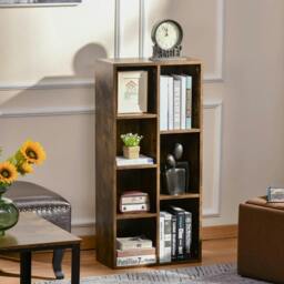 Rackhams Seven-Cube Bookcase - Rustic Brown Wood Effect - thumbnail 2