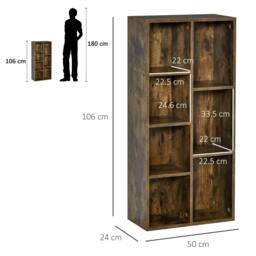 Rackhams Seven-Cube Bookcase - Rustic Brown Wood Effect - thumbnail 3