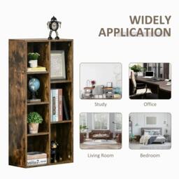 Rackhams Seven-Cube Bookcase - Rustic Brown Wood Effect - thumbnail 6