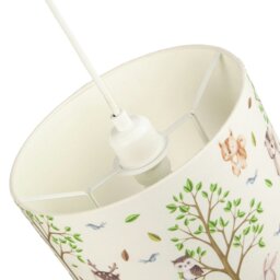 Rackhams Cute Woodland Animals Round Lamp Shade in Cotton Fabric - Foxes Owls Rabbits - thumbnail 5