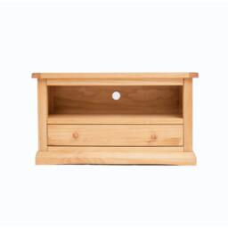 Rackhams Lucca Waxed 1 Drawer TV Cabinet Wood Knob - Light Brown - thumbnail 1