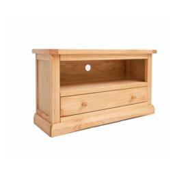 Rackhams Lucca Waxed 1 Drawer TV Cabinet Wood Knob - Light Brown - thumbnail 2