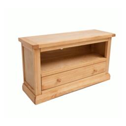 Rackhams Lucca Waxed 1 Drawer TV Cabinet Wood Knob - Light Brown - thumbnail 3