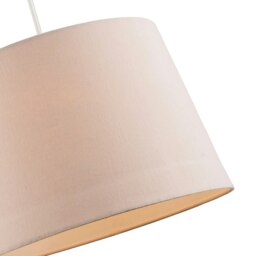 Rackhams Contemporary Light Taupe Linen Fabric Drum Lampshade with Cotton Inner - thumbnail 3