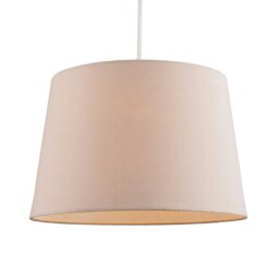 Rackhams Contemporary Light Taupe Linen Fabric Drum Lampshade with Cotton Inner - thumbnail 2