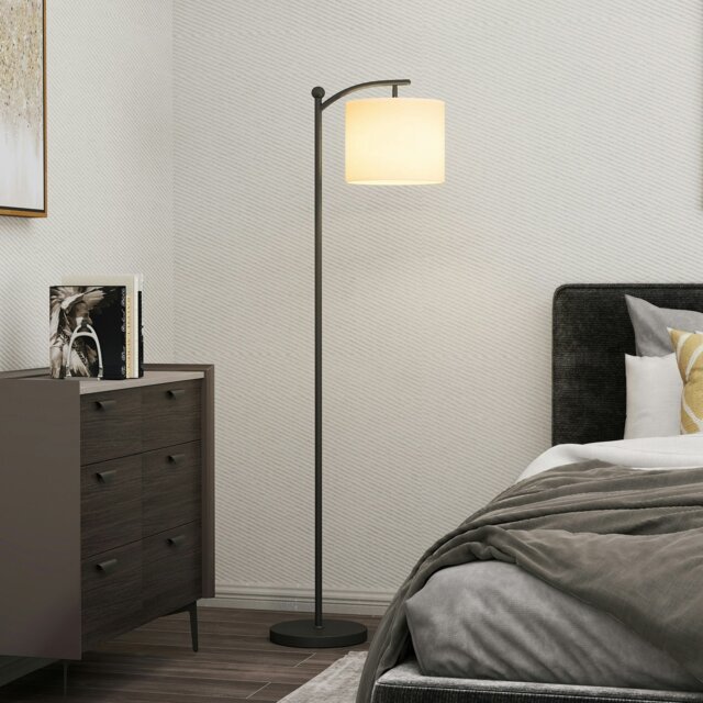 Rackhams LED Floor Lamp with Dimmable Colours Temperature & Brightness, Black - Black - image 1