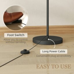 Rackhams LED Floor Lamp with Dimmable Colours Temperature & Brightness, Black - Black - thumbnail 4