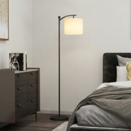 Rackhams LED Floor Lamp with Dimmable Colours Temperature & Brightness, Black - Black