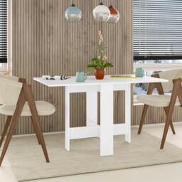 Rackhams Artemio Foldable Table White Rectangular Shape Engineered Wood Folding Table 130(W)x76(D)x73.4(H)cm Kitchen Dining Room - White - thumbnail 4