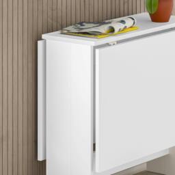 Rackhams Artemio Foldable Table White Rectangular Shape Engineered Wood Folding Table 130(W)x76(D)x73.4(H)cm Kitchen Dining Room - White - thumbnail 6