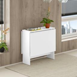 Rackhams Artemio Foldable Table White Rectangular Shape Engineered Wood Folding Table 130(W)x76(D)x73.4(H)cm Kitchen Dining Room - White - thumbnail 5
