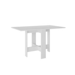 Rackhams Artemio Foldable Table White Rectangular Shape Engineered Wood Folding Table 130(W)x76(D)x73.4(H)cm Kitchen Dining Room - White - thumbnail 2
