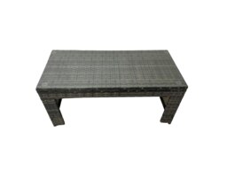 Rackhams 7 Pieces Outdoor PE Rattan Garden Furniture Corner Sofa Oblong Coffee Table Set with Cushions 2 Big Footstools Side Table Dark Grey Mixed - thumbnail 2