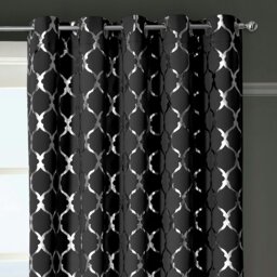 Rackhams Arabesque Ready Made Thermal Blackout Eyelet Curtains - 117cm x 137cm - Ochre - thumbnail 5