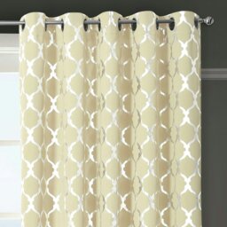 Rackhams Arabesque Ready Made Thermal Blackout Eyelet Curtains - 117cm x 137cm - Ochre - thumbnail 4