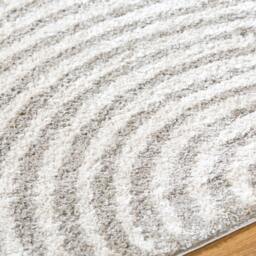 Rackhams Fossay Shag-Washable Beige Grey Modern High Pile Rug - 140 x 200 cm - thumbnail 3