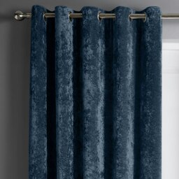 Rackhams Crushed Velvet Ready Made Eyelet Curtains - 117cm x 137cm - Silver - thumbnail 4