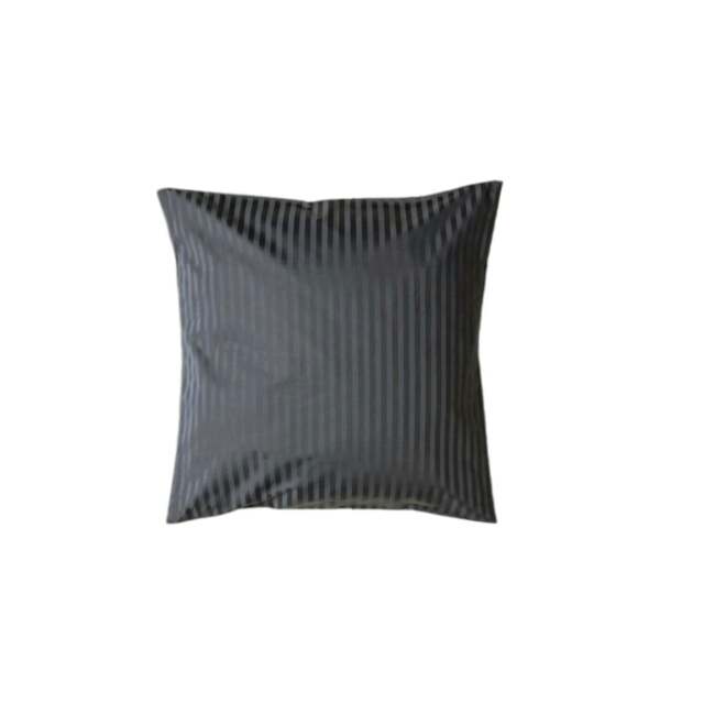 Rackhams Hotel Stripe Pillowcase - Charcoal - 66cm x 66cm - Charcoal - 100% Cotton - image 1