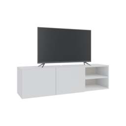 Rackhams Modern Conrad TV Unit up to 50 Inch TVs 2 Soft Close Door Entertainment Centre 140cm Living Room Easy Assembly - Black - thumbnail 4