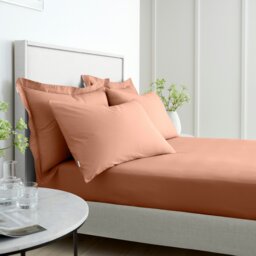 Rackhams 200 Thread Count Cotton Percale Extra Deep Fitted Sheet - Orange - Super King - thumbnail 3