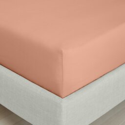 Rackhams 200 Thread Count Cotton Percale Extra Deep Fitted Sheet - Orange - Super King - thumbnail 1