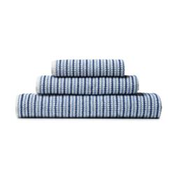Rackhams Rice Weave Stripe Cotton Towel Blue - Bath Sheet - Blue - thumbnail 4