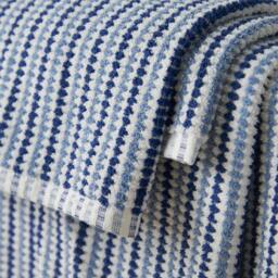 Rackhams Rice Weave Stripe Cotton Towel Blue - Bath Sheet - Blue - thumbnail 2