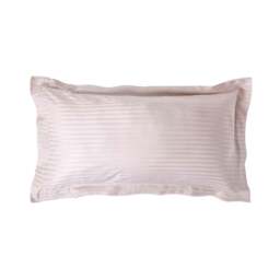 Rackhams Silky 330 TC Egyptian Cotton Satin Stripe Oxford Pillowcase, King Size - Dusky Pink Violet