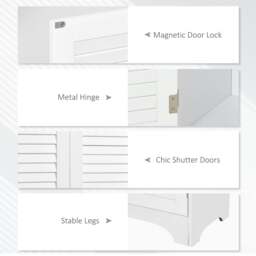 Rackhams Vihave Tall Freestanding Bathroom Cabinet With Shutter Doors And Raised Base White - thumbnail 6