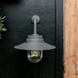 Rackhams HMS Belfast Inspired Deck Light - Exterior Wall Lighting - Charcoal - Aluminium/Glass - H37.7 x W37.7 x D32.2cm, 0.886 kg - thumbnail 1
