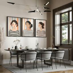 Rackhams Framed Pictures For The Living Room - Set of 3 Boho Women Wall art Prints - A2 16.54 x 23.39 in / 42 x 59.4 cm - Satin Photo paper 280 gsm - Oak Frame - thumbnail 3