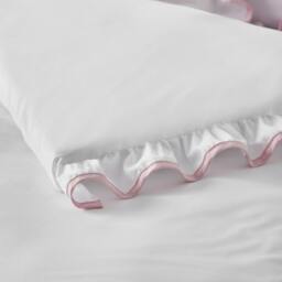 Rackhams So Soft Mono Frill Duvet Cover Set White / Pink - Super King - White / Pink - thumbnail 3