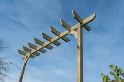 Rackhams Chamfered Single Beam Pergola, Plant Climbing Arbour - Sculpted brace - Rustic Brown - Three Row Kit - 1.8m - thumbnail 5