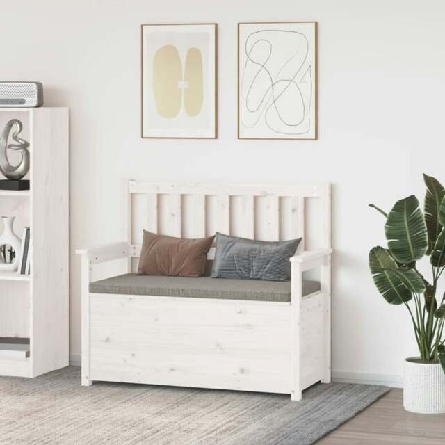 Rackhams Bench White 112.5x51.5x96.5 cm Solid Wood Pine
