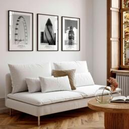 Rackhams Wall pictures for living room ideas - set of 3 London wall art prints - 20 x 30 in / 50 x 76 cm - Matte Museum Quality Art Paper 290 gsm - Oak Frame - thumbnail 4