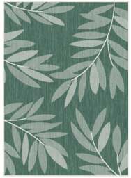 Rackhams Duo Weave Outdoor Green Rug Trailing Leaves - 160X230 cm - thumbnail 2