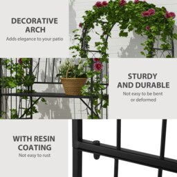 Rackhams Garden Arch Bench Outdoor Patio Trellis Arbor for Climbing Plant - thumbnail 4