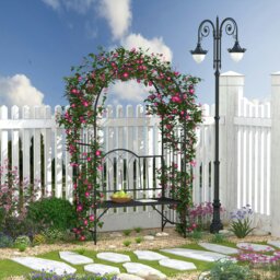 Rackhams Garden Arch Bench Outdoor Patio Trellis Arbor for Climbing Plant - thumbnail 1