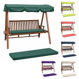 Rackhams Garden Bench Cushion – 3 Seater Swing Seat Pad with Removable Zipped Cover, 160 × 46 × 6 cm - 160 × 46 - 1 cushion - Light Beige - thumbnail 2