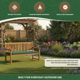Rackhams Garden Bench Cushion – 3 Seater Swing Seat Pad with Removable Zipped Cover, 160 × 46 × 6 cm - 160 × 46 - 1 cushion - Light Beige - thumbnail 5