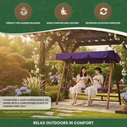 Rackhams Garden Bench Cushion – 3 Seater Swing Seat Pad with Removable Zipped Cover, 160 × 46 × 6 cm - 160 × 46 - 1 cushion - Light Beige - thumbnail 3