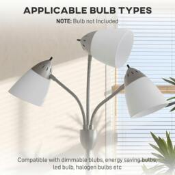 Rackhams Tree Floor Lamp with 3 Adjustable Light, Standing Lamp, Silver Tone - thumbnail 5