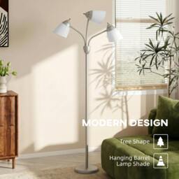 Rackhams Tree Floor Lamp with 3 Adjustable Light, Standing Lamp, Silver Tone - thumbnail 6