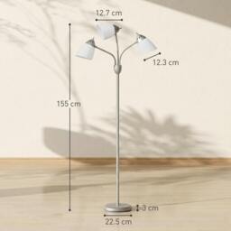 Rackhams Tree Floor Lamp with 3 Adjustable Light, Standing Lamp, Silver Tone - thumbnail 4