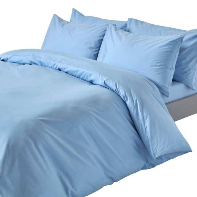 Rackhams Crisp & Cool 200 TC Egyptian Cotton Percale Duvet Cover Set - King - Blue - image 1