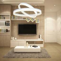 Rackhams Ring LED Designer Pendant Lamp A Stunning Centrepiece Formed From 2 White Circular LED Hoops With Remote Control Included - thumbnail 4