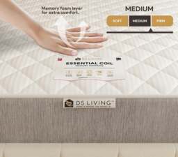 Rackhams Haven 13.5 Bonnell Spring with Memory Foam Layers Mattress - 3ft - Single - Essentials by DS Living - Double - thumbnail 4