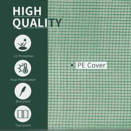 Rackhams Tunnel Greenhouse Green Grow House for Garden Outdoor, Steel Frame, PE Cover, Green, 200 x 100 x 80cm - Green - thumbnail 3