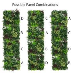 Rackhams Combo of 4 Carnival Premium Artificial Plants Green Wall Panels 50cm x 50cm - thumbnail 4