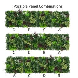 Rackhams Combo of 4 Carnival Premium Artificial Plants Green Wall Panels 50cm x 50cm - thumbnail 3